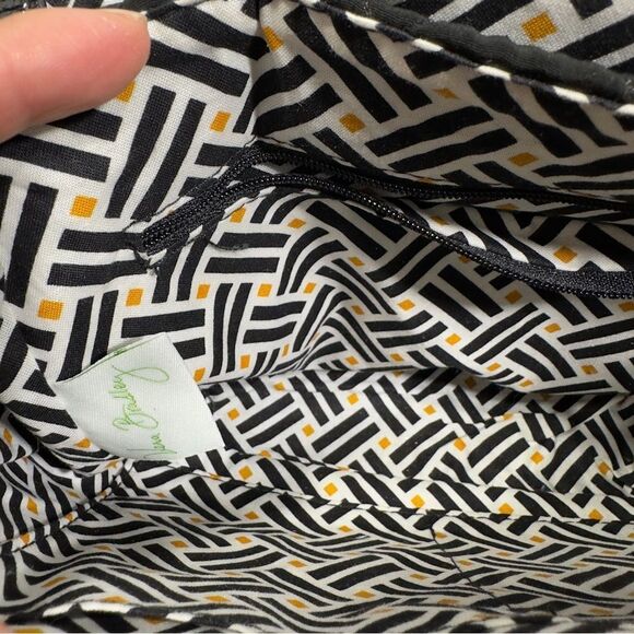 VERA BRADLEY QUILTED PATENT TRIM SATCHEL CROSSBODY PURSE BAG - Picture 8 of 12